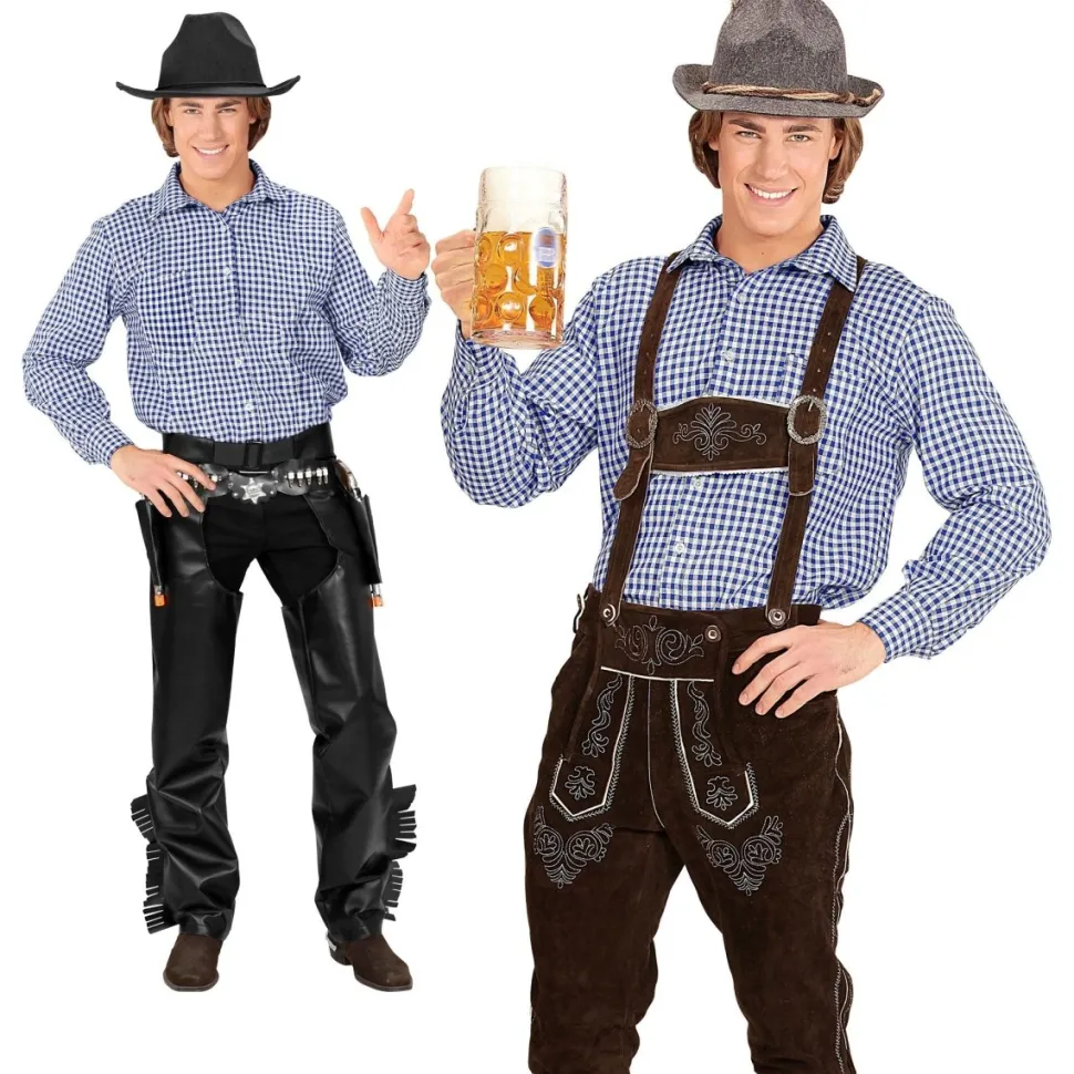 Oktoberfest Shirt Blauw Wit Heren