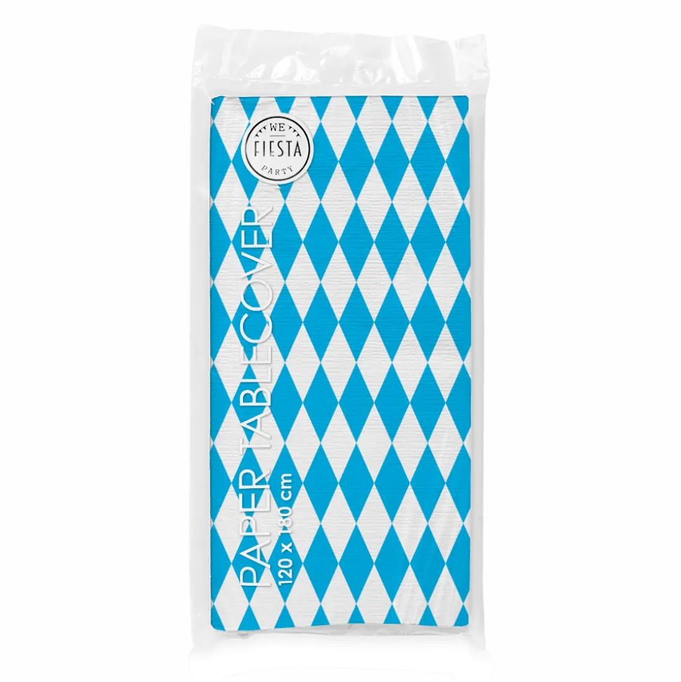 Oktoberfest Tafelkleed Blauw Wit Geruit 1,8m