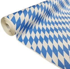 Oktoberfest Tafelkleed Blauw Wit Geruit 8m