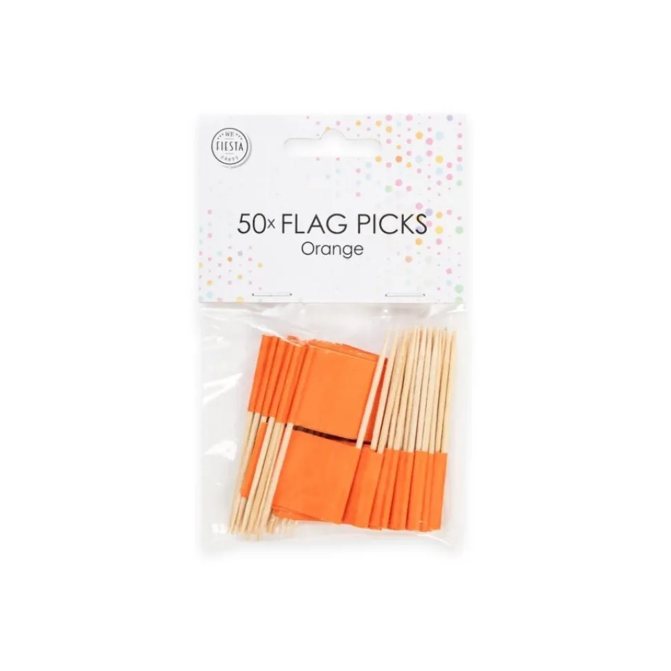 Oranje Cocktailprikkers 6cm 50st