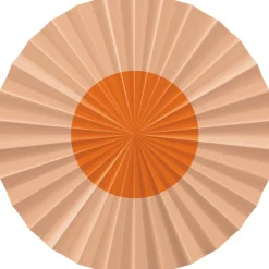 Oranje Papieren Waaiers 35cm 3st