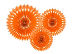 Oranje Papieren Waaiers 25cm 3st