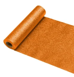 Oranje Tafelloper Glitter 5m