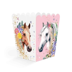 Paard Snackbakjes Wit Roze 6cm 8st