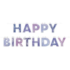 Paarse Happy Birthday Letterslinger