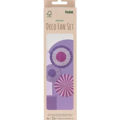 Paarse Papieren Waaiers 35cm 3st