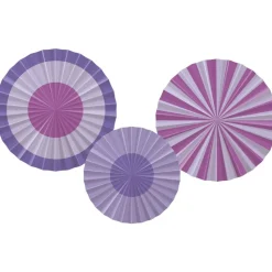 Paarse Papieren Waaiers 35cm 3st