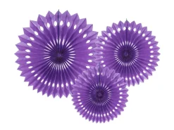 Paars Papieren Waaiers 20cm 3st