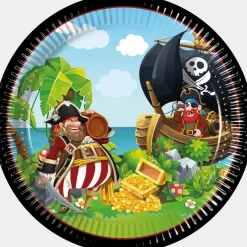 8 Paper plates large 23cm FSC Island Pirates