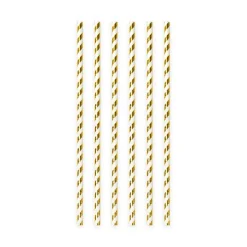 Papieren Rietjes Goud Gestreept 19,7cm 20st