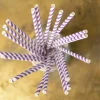 Papieren Rietjes Paars Gestreept 19,7cm 20st