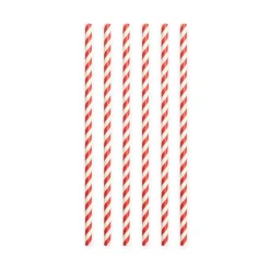 Papieren Rietjes Rood Gestreept 19,7cm 20st