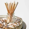 Papieren Rose Gouden Metallic Rietjes 19,7cm 20st