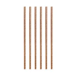 Papieren Rose Gouden Metallic Rietjes 19,7cm 20st