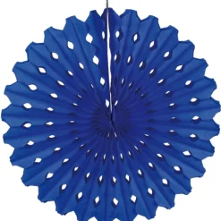 Papieren Waaier Blauw 45cm