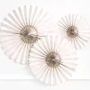 Papieren Waaiers Beige Set 23-40cm 3 delig