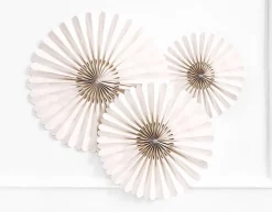 Papieren Waaiers Beige Set 23-40cm 3 delig