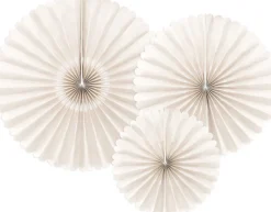 Papieren Waaiers Beige Set 23-40cm 3 delig