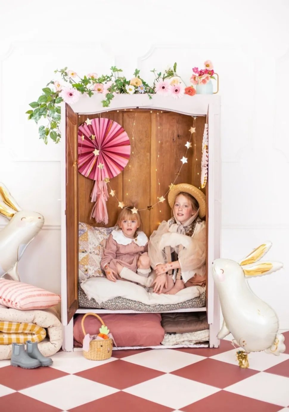 Papieren Waaiers Bloemen 3st