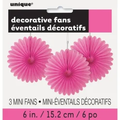 Papieren Waaiers Fuchsia 15cm 3st