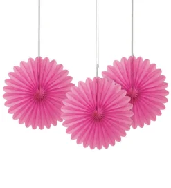 Papieren Waaiers Fuchsia 15cm 3st