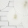 Papieren Waaiers Gebroken Wit Set 23-40cm 3 delig