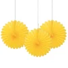 Papieren Waaiers Geel 15cm 3st