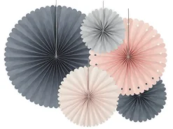 Papieren Waaiers Gekleurde Set 14-38cm 3 delig