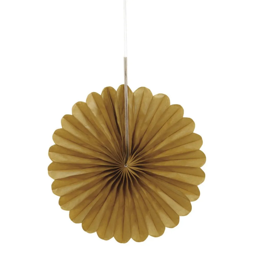 Papieren Waaiers Goud 15cm 3st