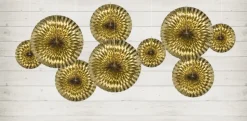 Papieren Waaiers Goud Set 23-40cm 3 delig