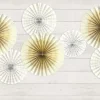 Papieren Waaiers Goud Wit Set 23-40cm 4 delig