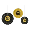 Papieren Waaiers 70 Jaar Set 20-40cm 3-delig