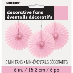 Papieren Waaiers Lichtroze 15cm 3st