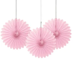 Papieren Waaiers Lichtroze 15cm 3st