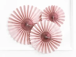 Papieren Waaiers Lichtroze Set 23-40cm 3 delig