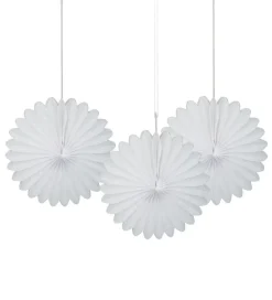 Papieren Waaiers Wit 15cm 3st