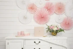 Papieren Waaiers Wit Set 20-30cm 3 delig