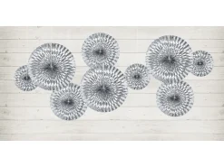 Papieren Waaiers Zilver Folie Set 23-40cm 3 delig