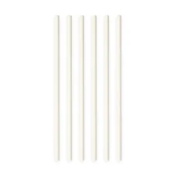Papieren Witte Rietjes 19,7cm 20st