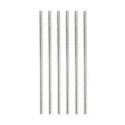 Papieren Zilveren Metallic Rietjes 19,7cm 20st