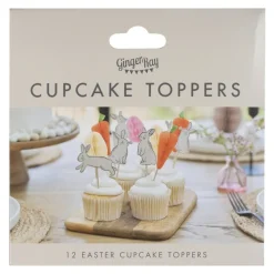 Pasen Cupcake Toppers Gekleurd 12st