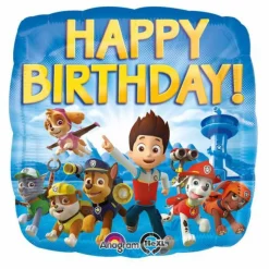 Paw Patrol Helium Ballon Happy Birthday 45cm leeg