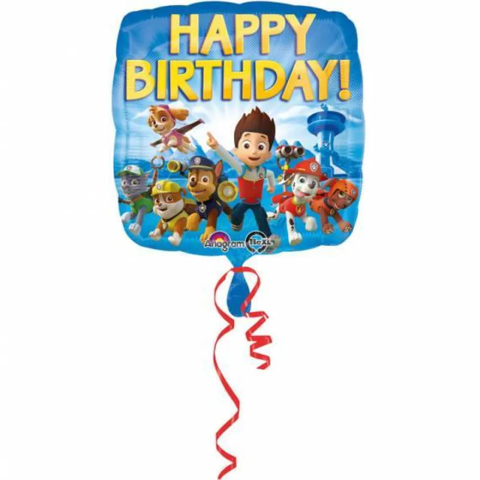 Paw Patrol Helium Ballon Happy Birthday 45cm leeg
