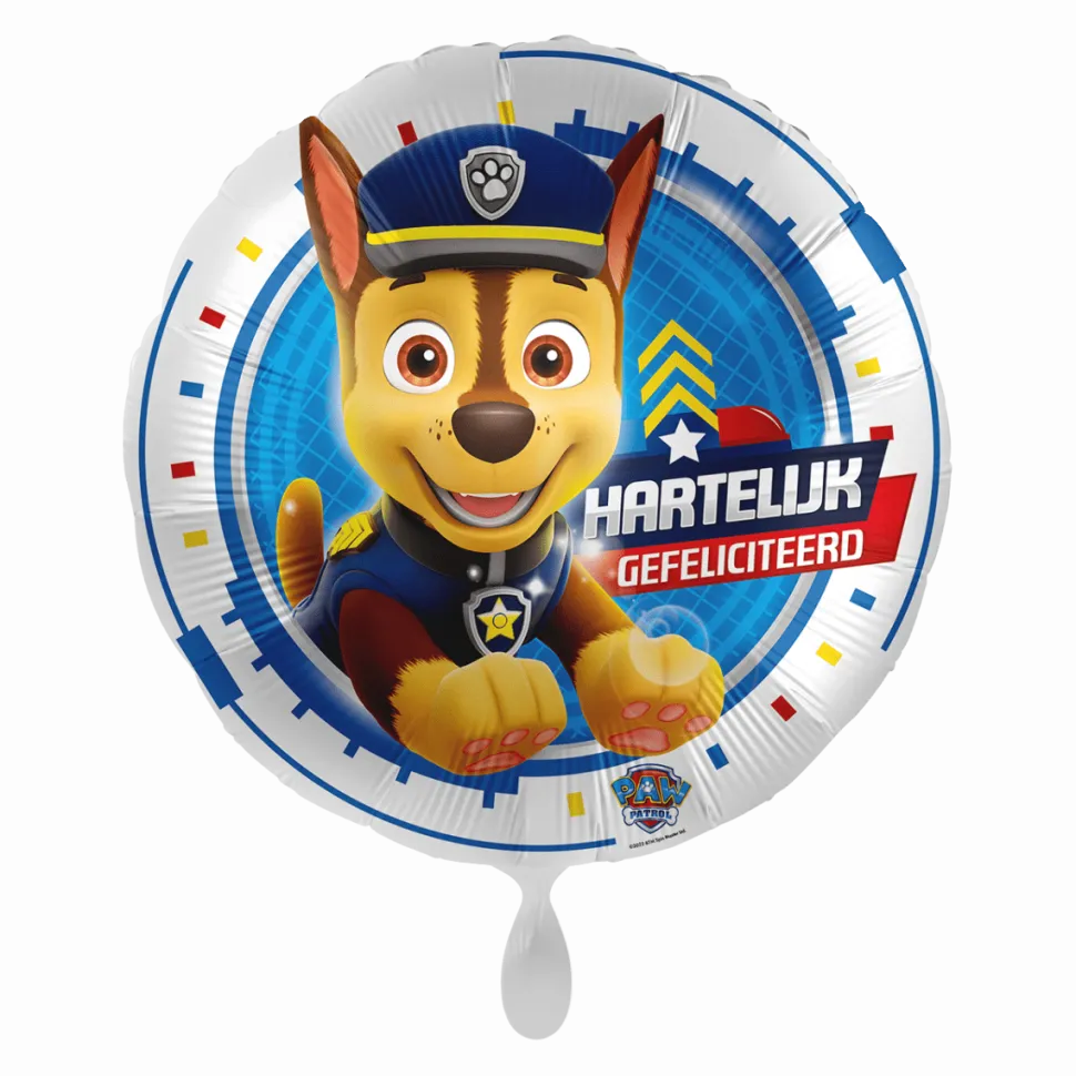 Paw Patrol Helium Ballon Hartelijk Gefeliciteerd Leeg 43cm
