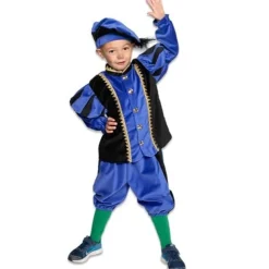 Pietenpak Kind Katoen Blauw/Zwart