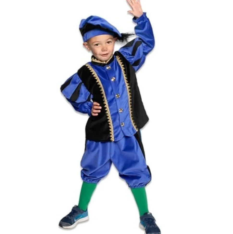 Pietenpak Kind Katoen Blauw/Zwart