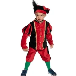 Pietenpak Kind Katoen Rood/Zwart