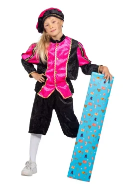 Pietenpak Kind Roze/Zwart Luxe