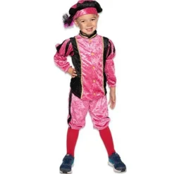 Pietenpak Kind Velours Roze/Zwart
