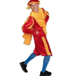 Pietenpak Velours Met Cape Rood/Geel